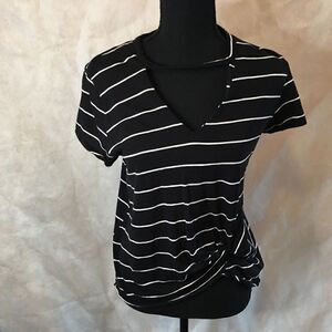 Black white tshirt.  Size large.  Tie on waist.